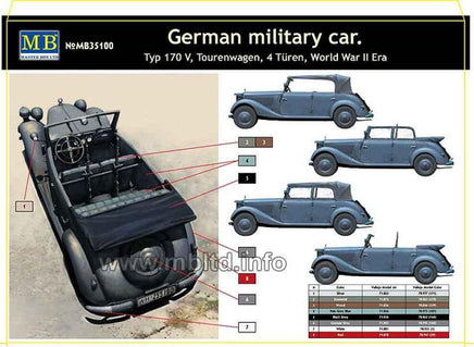 1/35 Master Box - German Military Car Typ 170V 35100 - MPM Hobbies
