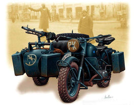 1/35 Master Box - WWII German Motorcycle with Sidecar 3528 - MPM Hobbies
