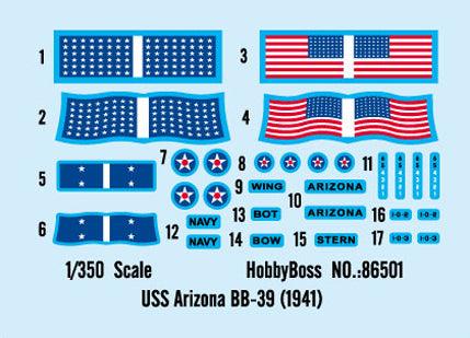 1/350 Hobby Boss USS Arizona BB-39 (1941) 86501 - MPM Hobbies