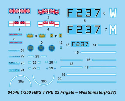 1/350 Trumpeter HMS Type 23 Frigate – Westminster (F237) 04546 - MPM Hobbies