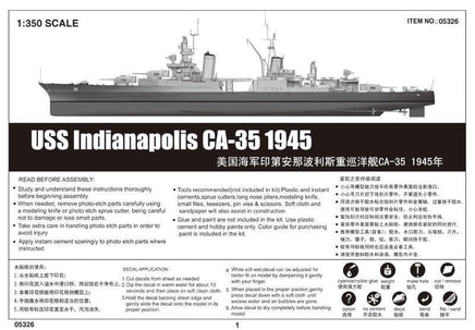 1/350 Trumpeter USS Indianapolis CA-35 1945 05326 - MPM Hobbies