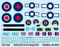 1/48 Hobby Boss British Fleet Air Arm Avenger Mk 1 80331 - MPM Hobbies