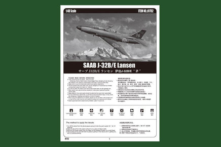 1/48 Hobby Boss SAAB J-32B/E Lansen 81752 - MPM Hobbies