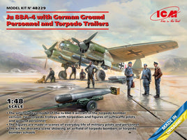 1/48 ICM Ju 88A-4 w/German Ground Personnel & Torpedo Trailers 48229 - MPM Hobbies