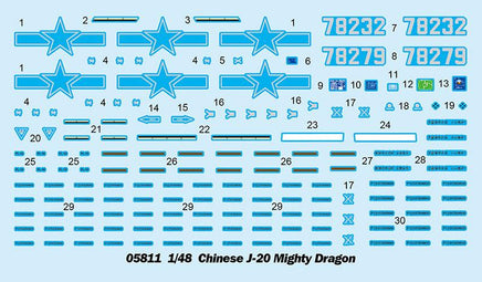 1/48 Trumpeter Chinese J-20 Mighty Dragon 05811 - MPM Hobbies