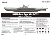 1/48 Trumpeter DKM U-Boat Type VIIC U-552 06801 - MPM Hobbies