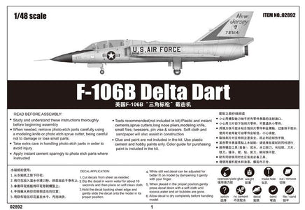 1/48 Trumpeter F-106B Delta Dart 02892 - MPM Hobbies