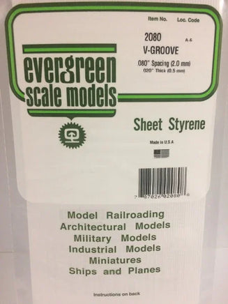 Evergreen .080" OPAQUE WHITE POLYSTYRENE V GROOVE SIDING - MPM Hobbies