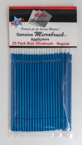 Alpha Abrasives Blue Ultrabrush (Regular) Micro Brushes 25/pk - 1300 - MPM Hobbies