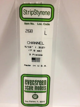 Evergreen .312" (7.9mm) OPAQUE WHITE POLYSTYRENE CHANNEL