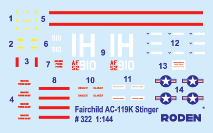 1/144 Roden Fairchild AC-119K Stinger - 322