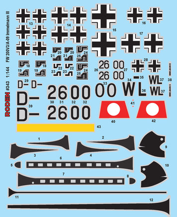 1/144 Roden Focke Wulf FW200V3/A-09 «Immelman III» - 343