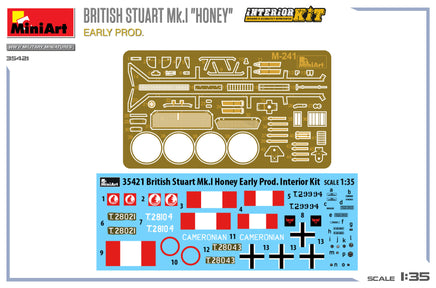 1/35 MiniArt Models British Stuart MK.I “Honey” Early Prod. Interior Kit 35421