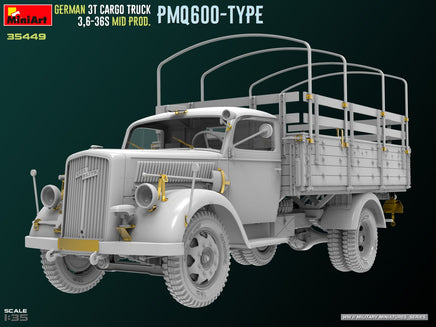 1/35 MiniArt German 3T Cargo Truck 3,6-36s Mid Prod. PMQ600-Type 35449