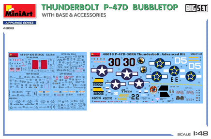 1/48 MiniArt Thunderbolt P-47D Bubbletop with Base & Accessories 48018