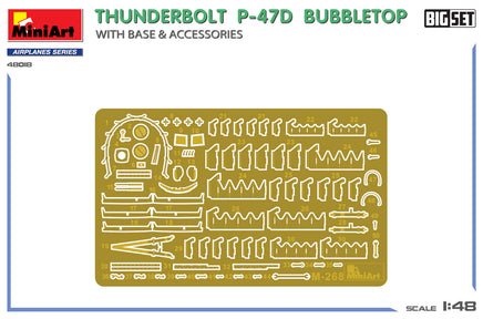 1/48 MiniArt Thunderbolt P-47D Bubbletop with Base & Accessories 48018