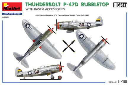 1/48 MiniArt Thunderbolt P-47D Bubbletop with Base & Accessories 48018