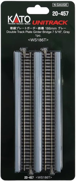 N Kato 186mm (7 5/16") Double Track Plate Girder Bridge, Gray 20457 - MPM Hobbies
