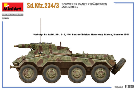 1/35 MiniArt Sd.Kfz.234/3 Schwerer Panzerspähwagen Stummel 53001