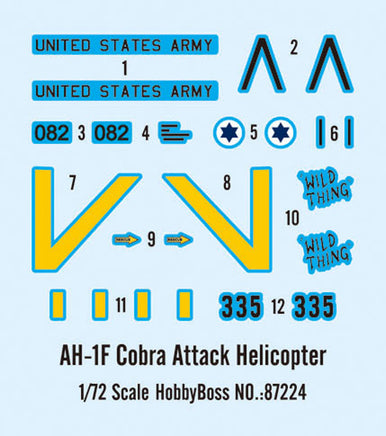 1/72 Hobby Boss AH-1F Cobra Attack Helicopter 87224