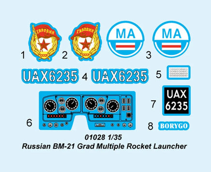 1/35 Trumpeter Russian BM-21 Grad Multiple Rocket Launcher - 1028 - MPM Hobbies