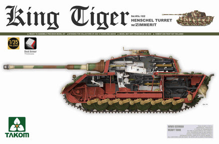 1/35 Takom WWII German Heavy Tank Sd.Kfz.182 King Tiger Henschel Turret w/Zimmerit and interior 2045