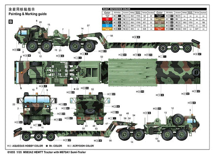 1/35 Trumpeter M983A2 HEMTT Tractor with M870A1 Semi-Trailer - 1055 - MPM Hobbies