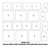 1/35 Trumpeter Russian KZKT-7428 Transporter with KZKT-9101 Semi-Trailer - 1039