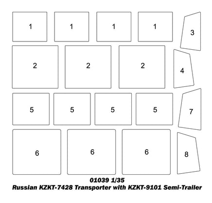 1/35 Trumpeter Russian KZKT-7428 Transporter with KZKT-9101 Semi-Trailer - 1039