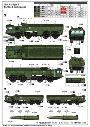 1/35 Trumpeter Russian 9P78-1 TEL for 9K720 Iskander-M System (SS-26 Stone) - 1051 - MPM Hobbies