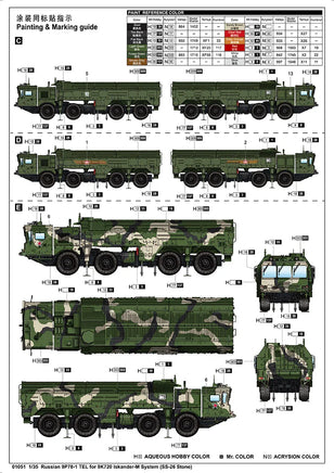 1/35 Trumpeter Russian 9P78-1 TEL for 9K720 Iskander-M System (SS-26 Stone) - 1051 - MPM Hobbies