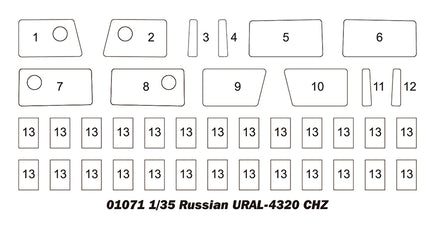 1/35 Trumpeter Russian URAL-4320 CHZ - 1071