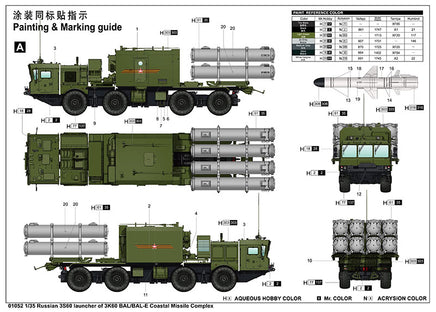 1/35 Trumpeter Russian 3S60 launcher of 3K60 BAL/BAL-Elex Coastal Missile Complex - 1052