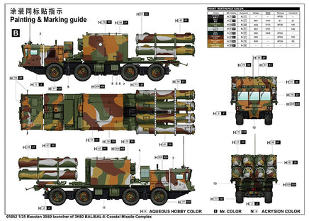1/35 Trumpeter Russian 3S60 launcher of 3K60 BAL/BAL-Elex Coastal Missile Complex - 1052