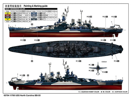 1/700 I Love Kit Top Grade North Carolina BB-55 - MPM Hobbies