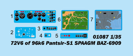 1/35 Trumpeter 72V6 of 96k6 Pantsir-S1 SPAAGM BAZ-6909 - 1087