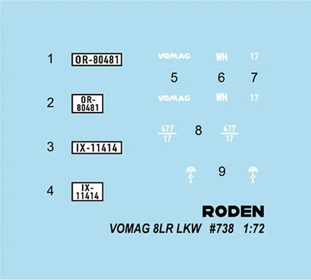 1/72 Roden Vomag 8 LR LKW WWII German Heavy Truck - 738 - MPM Hobbies