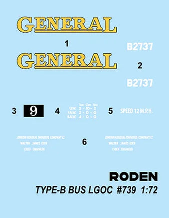1/72 Roden Type B Bus LGOC - 739 - MPM Hobbies