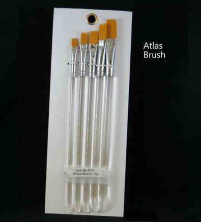 Atlas Brush 800 F Golden Taklon (Flat) 5-piece set - MPM Hobbies