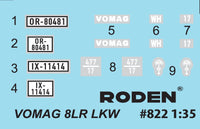 1/35 Roden VOMAG 8LR LKW WWII German Heavy Truck - 822 - MPM Hobbies