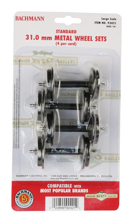 G Bachmann 31.0mm Metal Wheel Set (4/Card) 92421 - MPM Hobbies