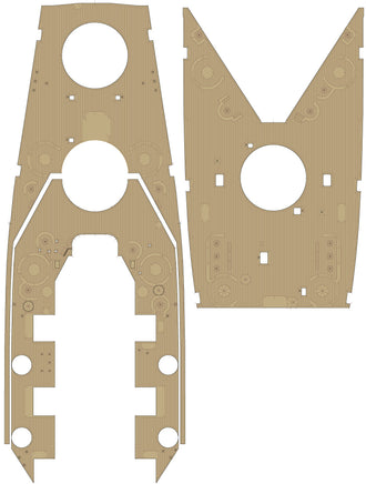 1/350 Pontos Model USS BB-59 Massachusetts 1945 Detail up set (Teak Tone) 37037FN