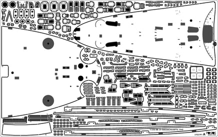 1/350 Pontos Model USS BB-59 Massachusetts 1945 Detail up set (Teak Tone) 37037FN