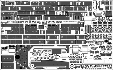 1/350 Pontos Model USS BB-59 Massachusetts 1945 Detail up set (Teak Tone) 37037FN