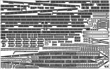 1/350 Pontos Model USS BB-59 Massachusetts 1945 Detail up set (Teak Tone) 37037FN