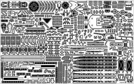 1/350 Pontos Model USS BB-59 Massachusetts 1945 Detail up set (Teak Tone) 37037FN