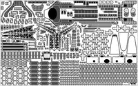 1/350 Pontos Model USS BB-59 Massachusetts 1945 Detail up set (Teak Tone) 37037FN