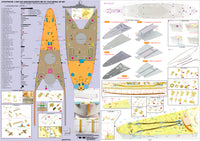1/350 Pontos Model USS BB-59 Massachusetts 1945 Detail up set (Teak Tone) 37037FN