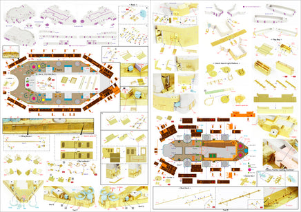 1/350 Pontos Model USS BB-59 Massachusetts 1945 Detail up set (Teak Tone) 37037FN