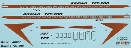 1/96 Atlantis Models Boeing 727 Airliner - 6005